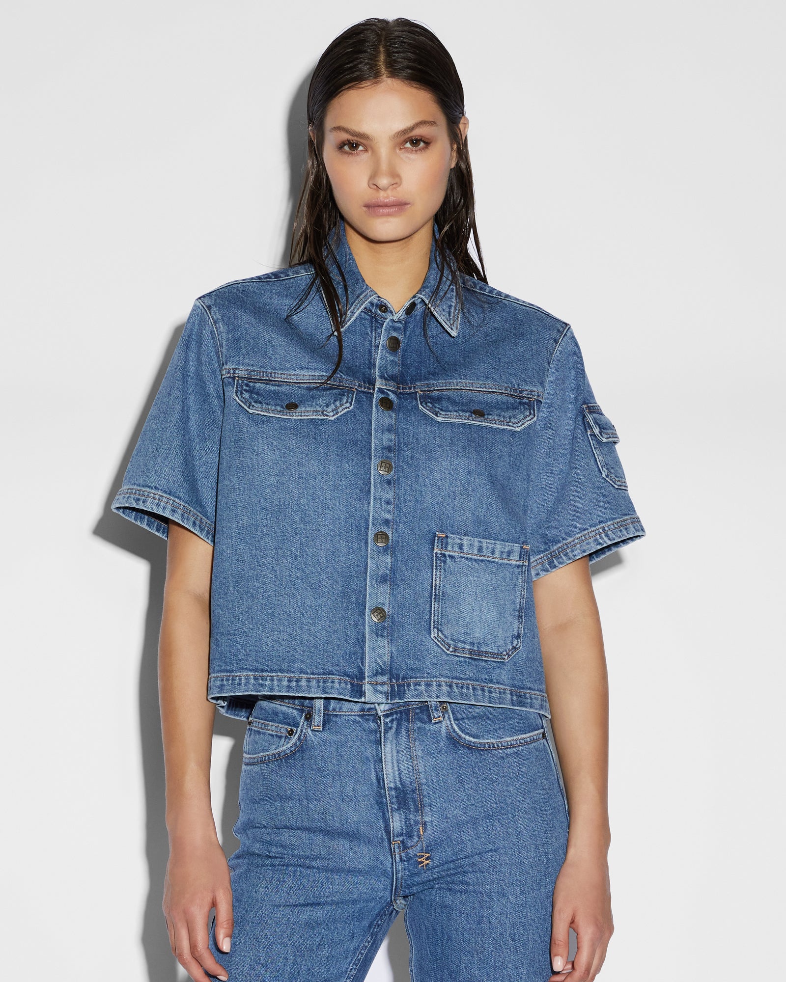 Cargo Short Sleeve Shirt Heritage - Blue Denim - Image 6