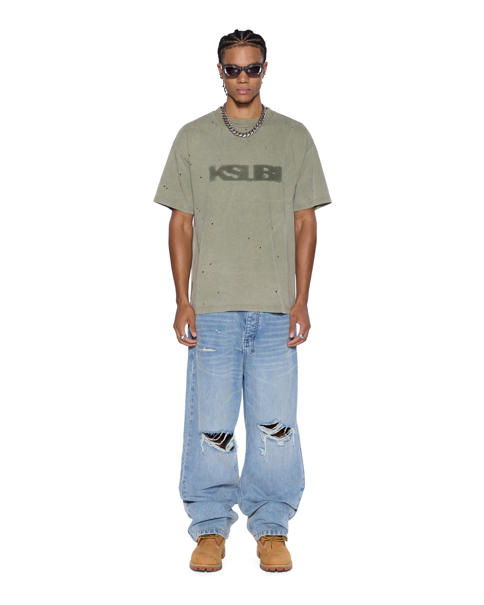 Mens Maxx Striker Trashed Baggy Denim Jeans - Image 2