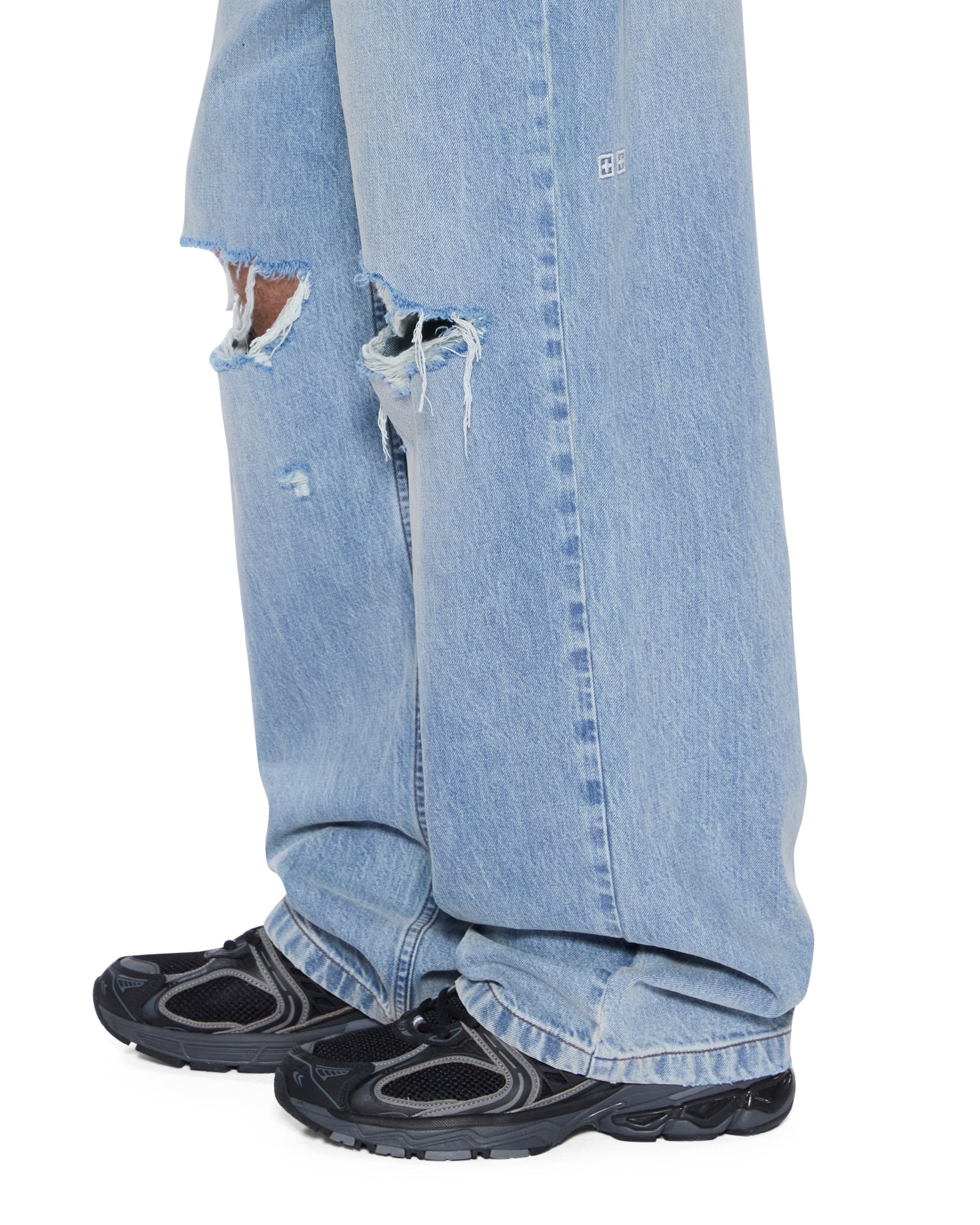 Mens Maxx Striker Trashed Baggy Denim Jeans - Image 4