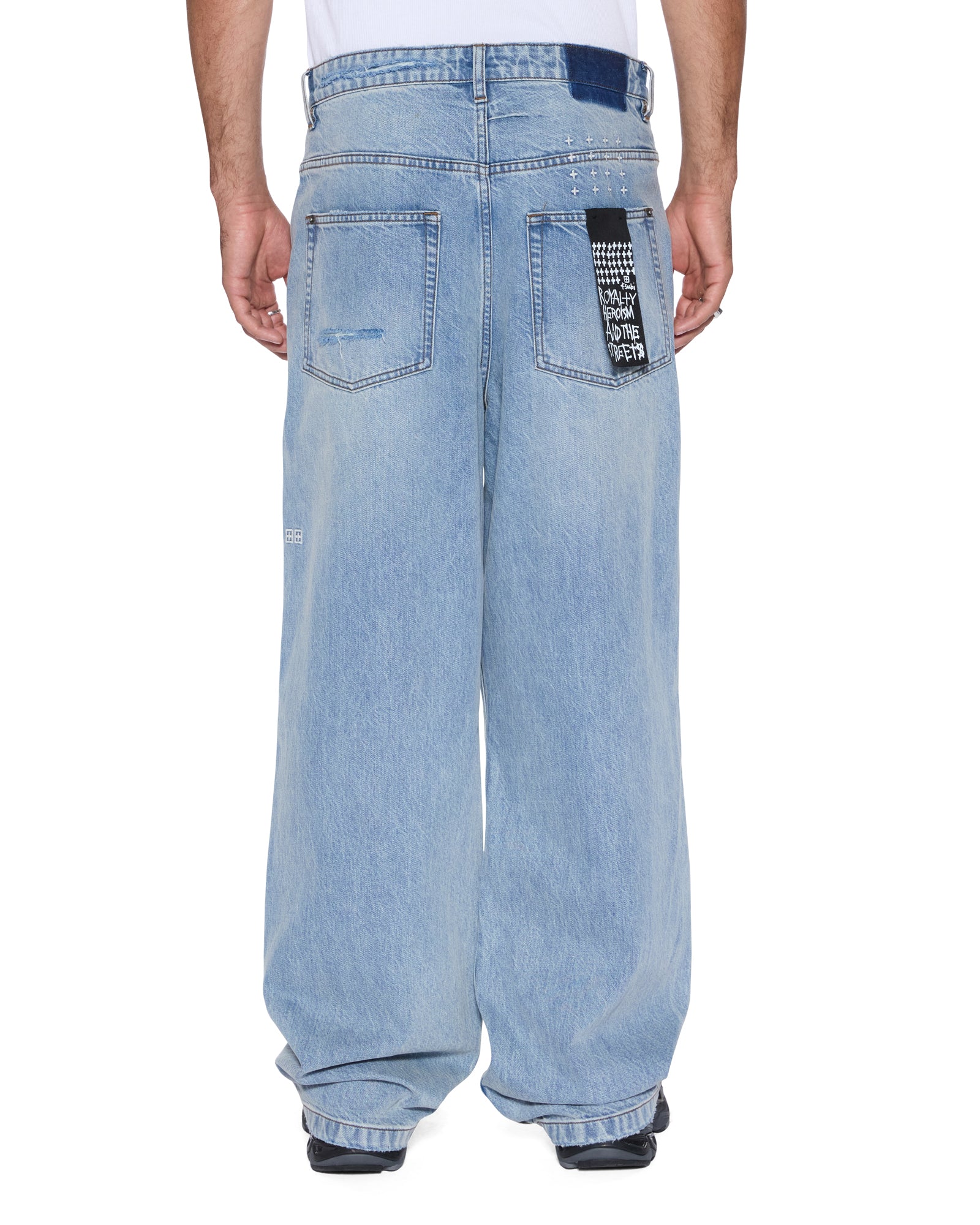Mens Maxx Striker Trashed Baggy Denim Jeans - Image 6