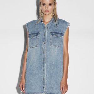 Sleeveless Dress Overkast - Blue Denim