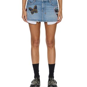 Womens Micro Mini Skirt Horizon Patch Skirts