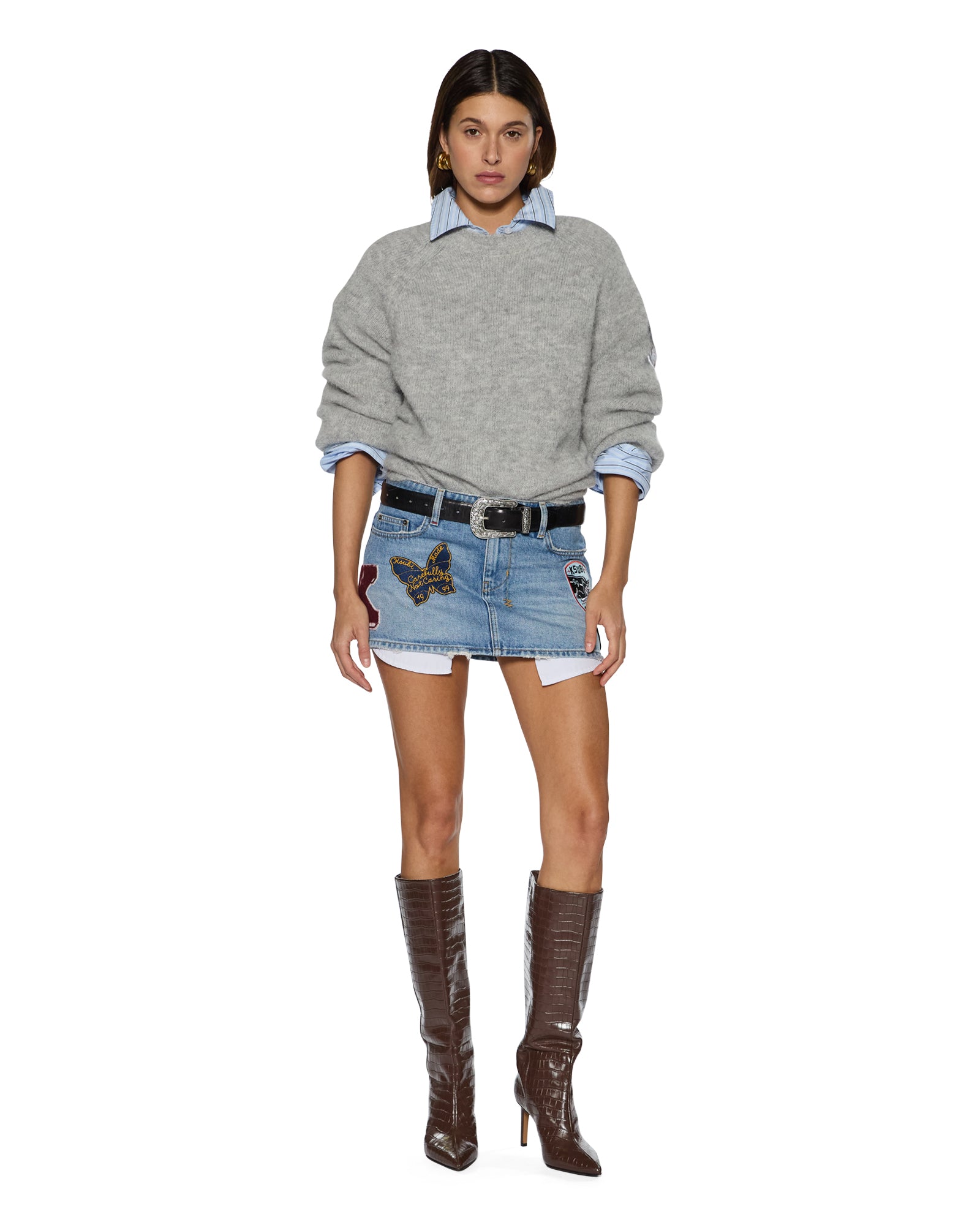 Womens Micro Mini Skirt Horizon Patch Skirts - Image 2