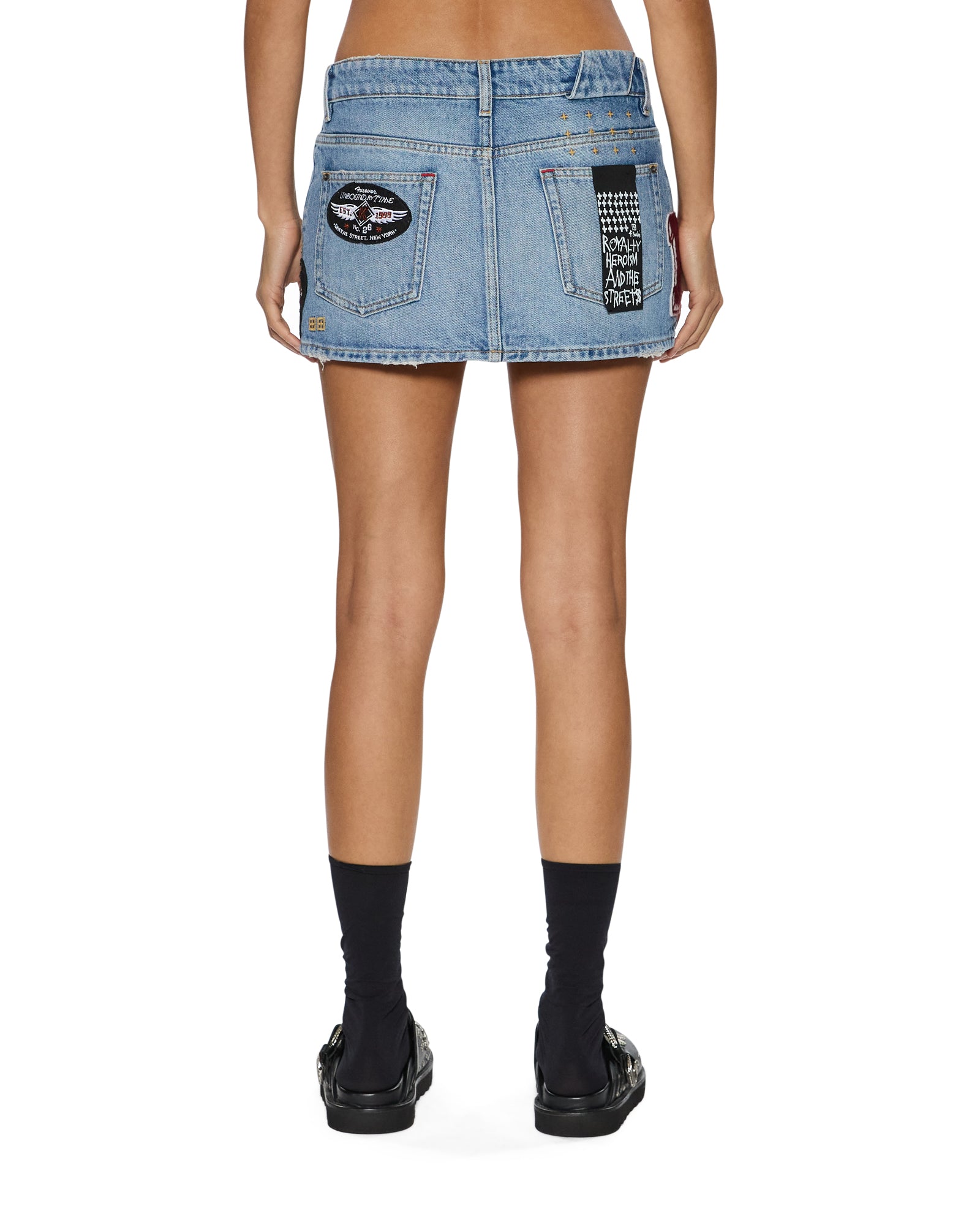 Womens Micro Mini Skirt Horizon Patch Skirts - Image 5