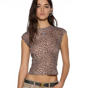 Womens Staple Ss Tee Leopard Tees