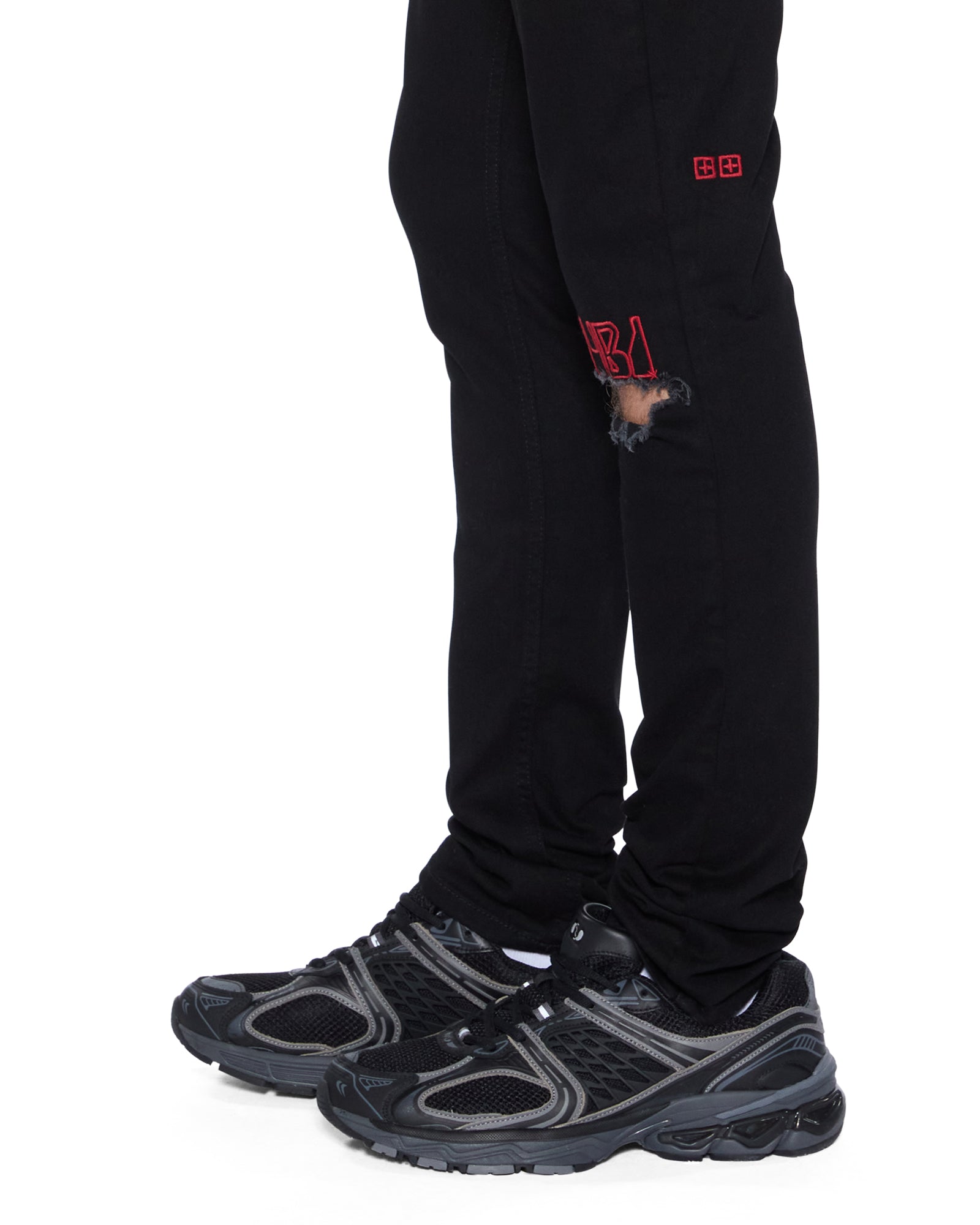 Mens Van Winkle Laid Black Sting Skinny Denim Jeans - Image 4