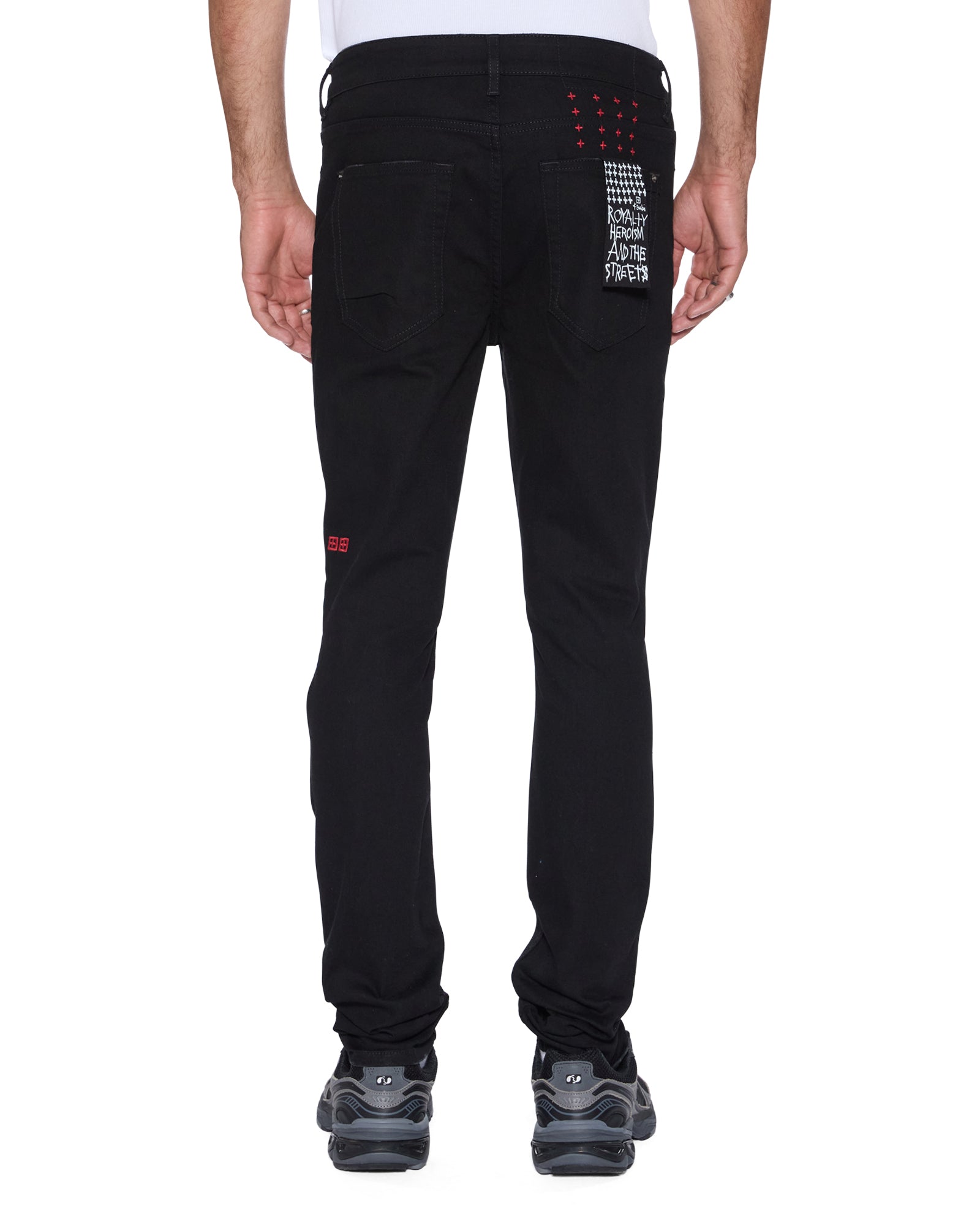 Mens Van Winkle Laid Black Sting Skinny Denim Jeans - Image 6