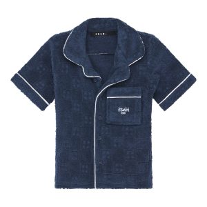 Kids Lil Lounge Ss Resort Shirt Navy Shirts