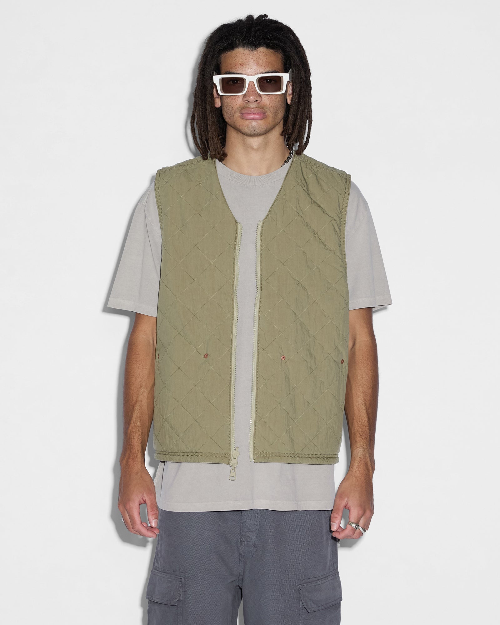 Battler Padded Vest - Khaki - Image 3