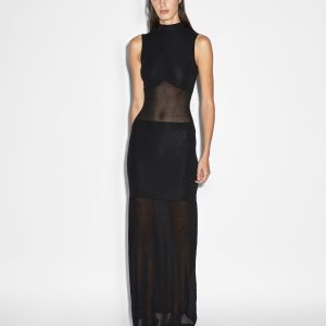 Tonik Milano Sheer Maxi Dress - Black