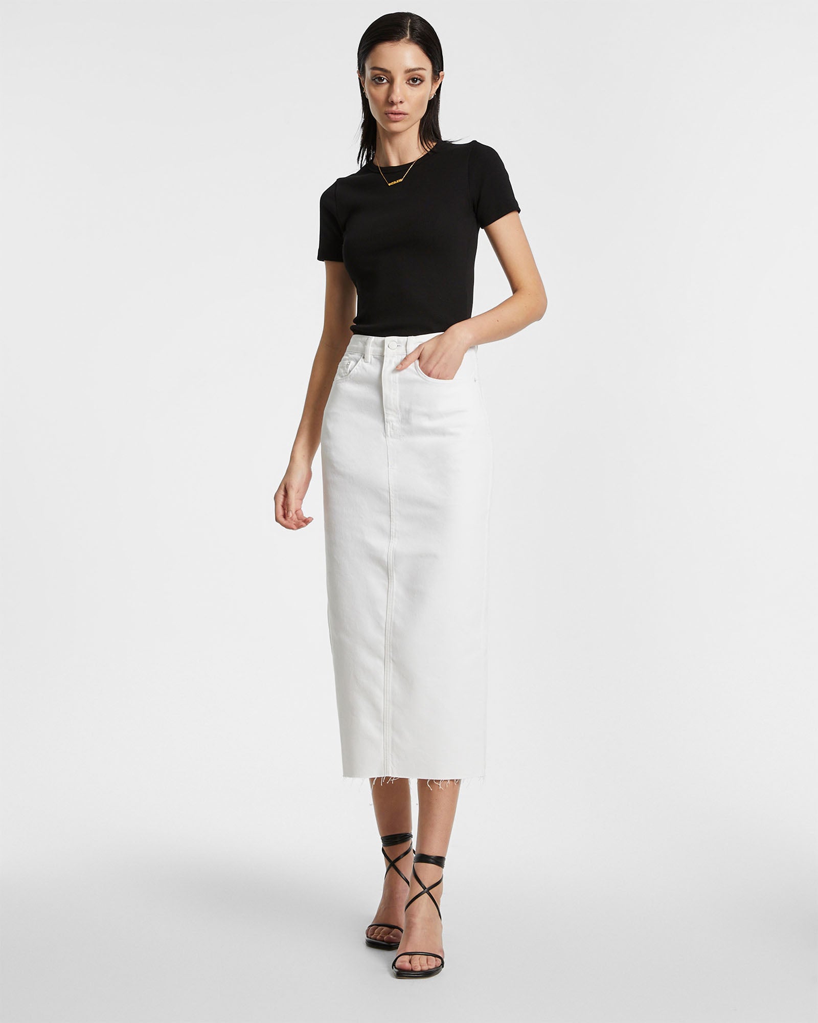Graduate Midi Skirt Blanc - Image 2
