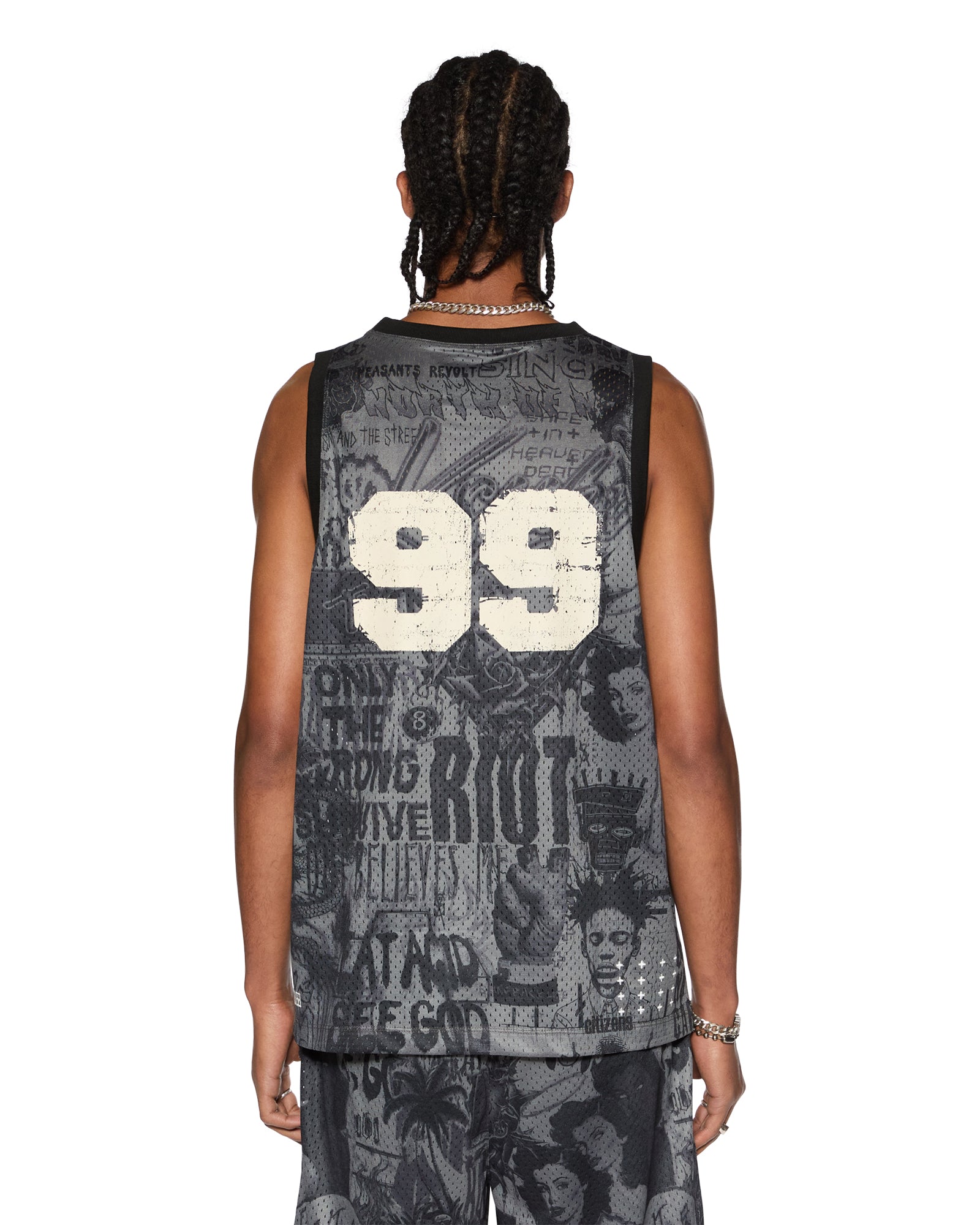 Sketch Pick Up Black Mesh Tank Top - Image 3