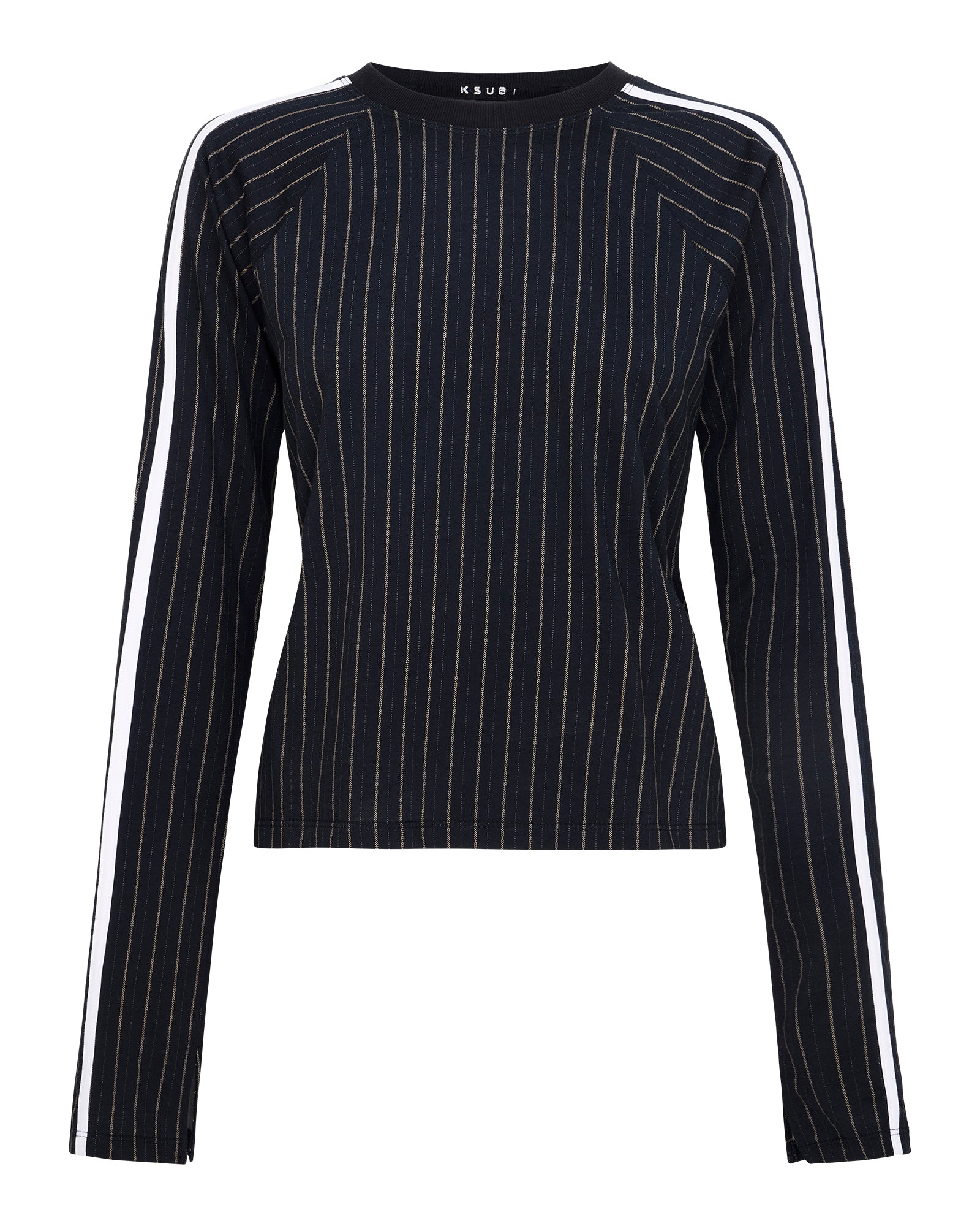 Womens Porter Ls Top Black Pinstripe Fashion Tops - Image 5