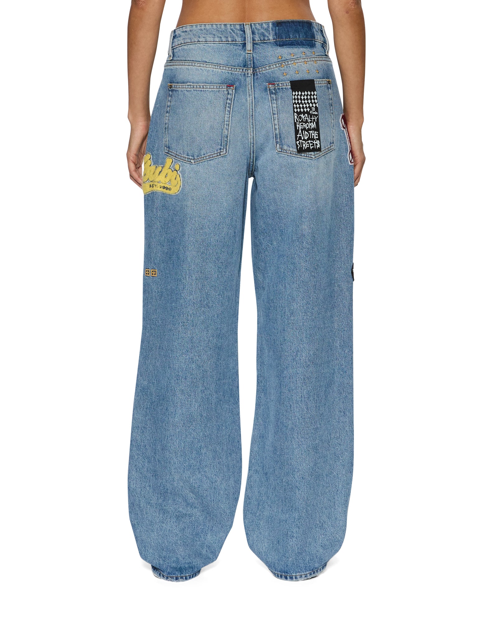 Womens Low Rider Horizon Patch Relaxed Denim Jeans - Image 6