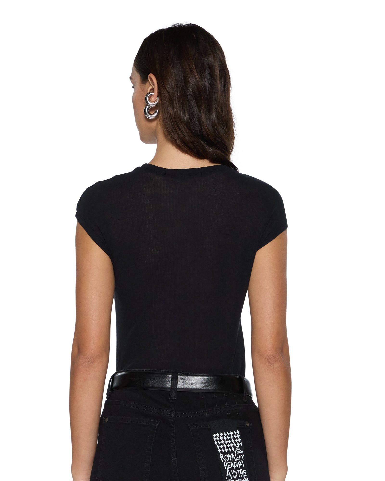 Womens Staple Ss Tee Black Sheer Tees - Image 3