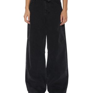 Womens Ksuper Flip Noir Baggy Denim Jeans