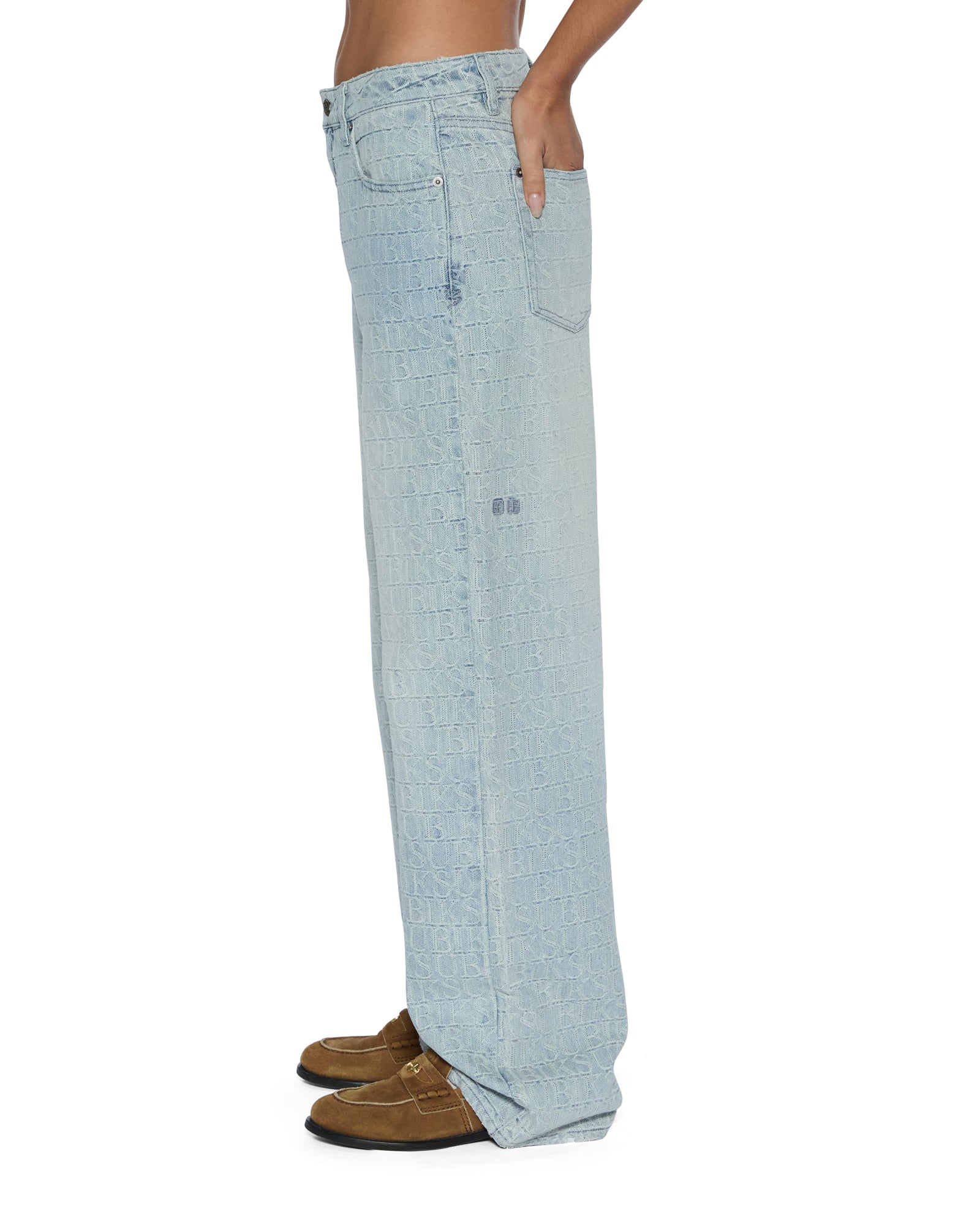 Womens Low Rider Tile Relaxed Denim Jeans - Image 3