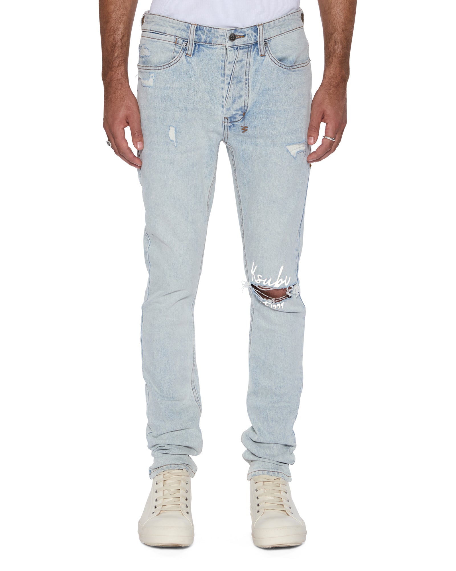 Mens Van Winkle Frost Blue Arch Skinny Denim Jeans