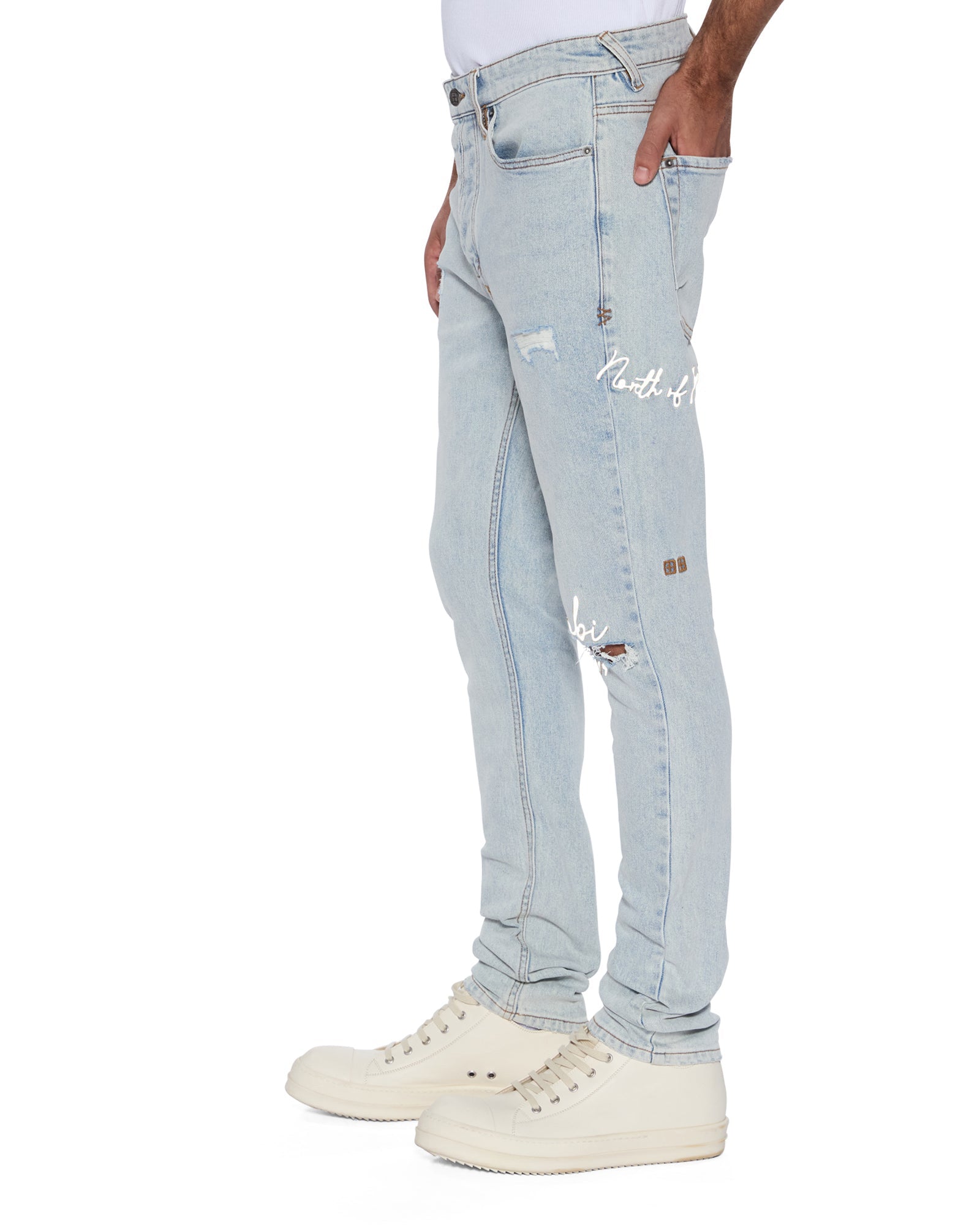 Mens Van Winkle Frost Blue Arch Skinny Denim Jeans - Image 3