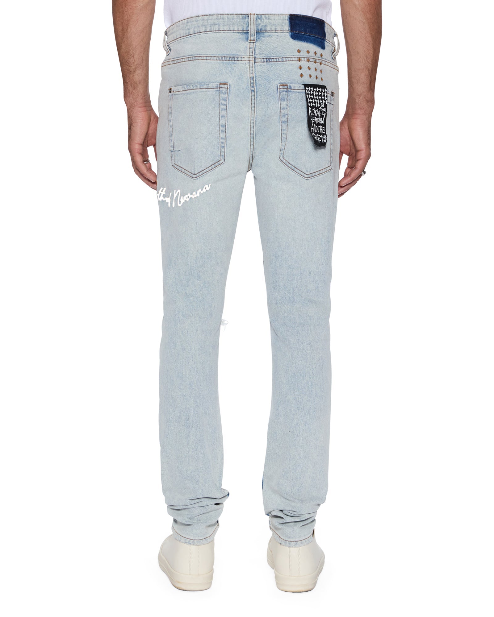 Mens Van Winkle Frost Blue Arch Skinny Denim Jeans - Image 4