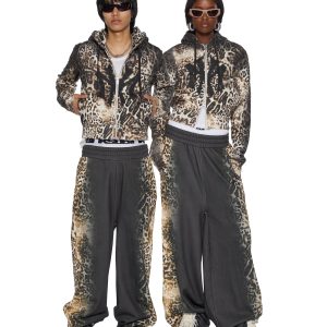 Womens Mowalola Trakpant Black Cheetah Pants