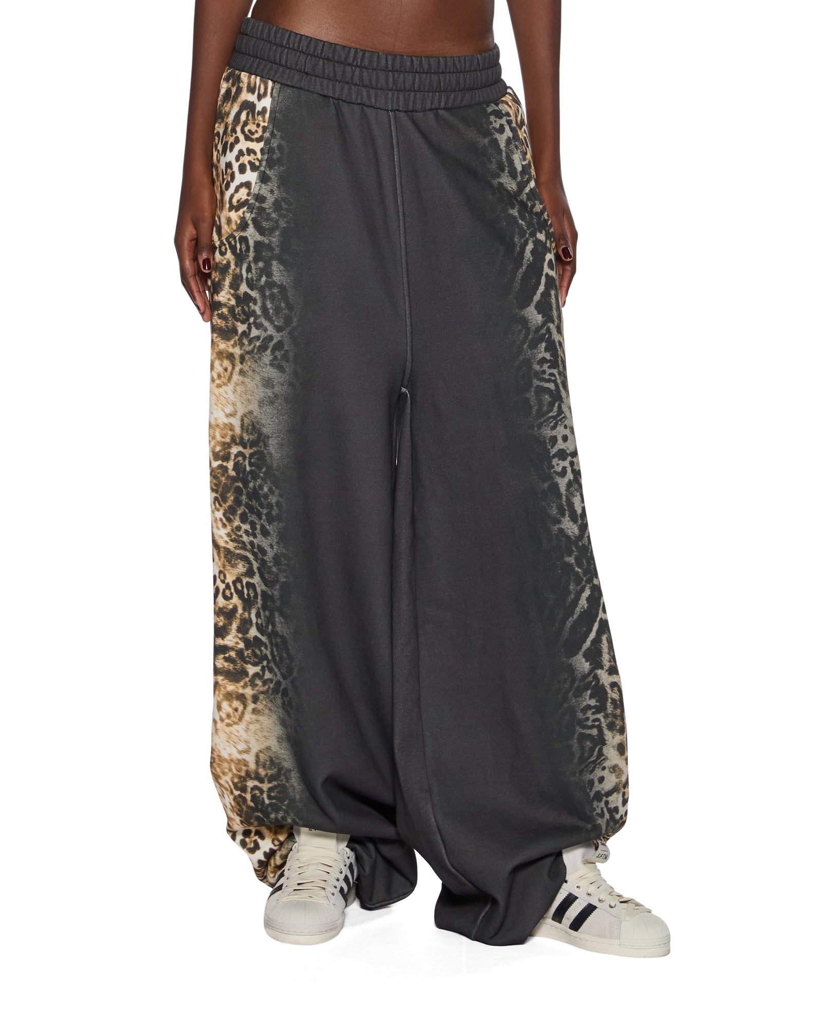 Womens Mowalola Trakpant Black Cheetah Pants - Image 2