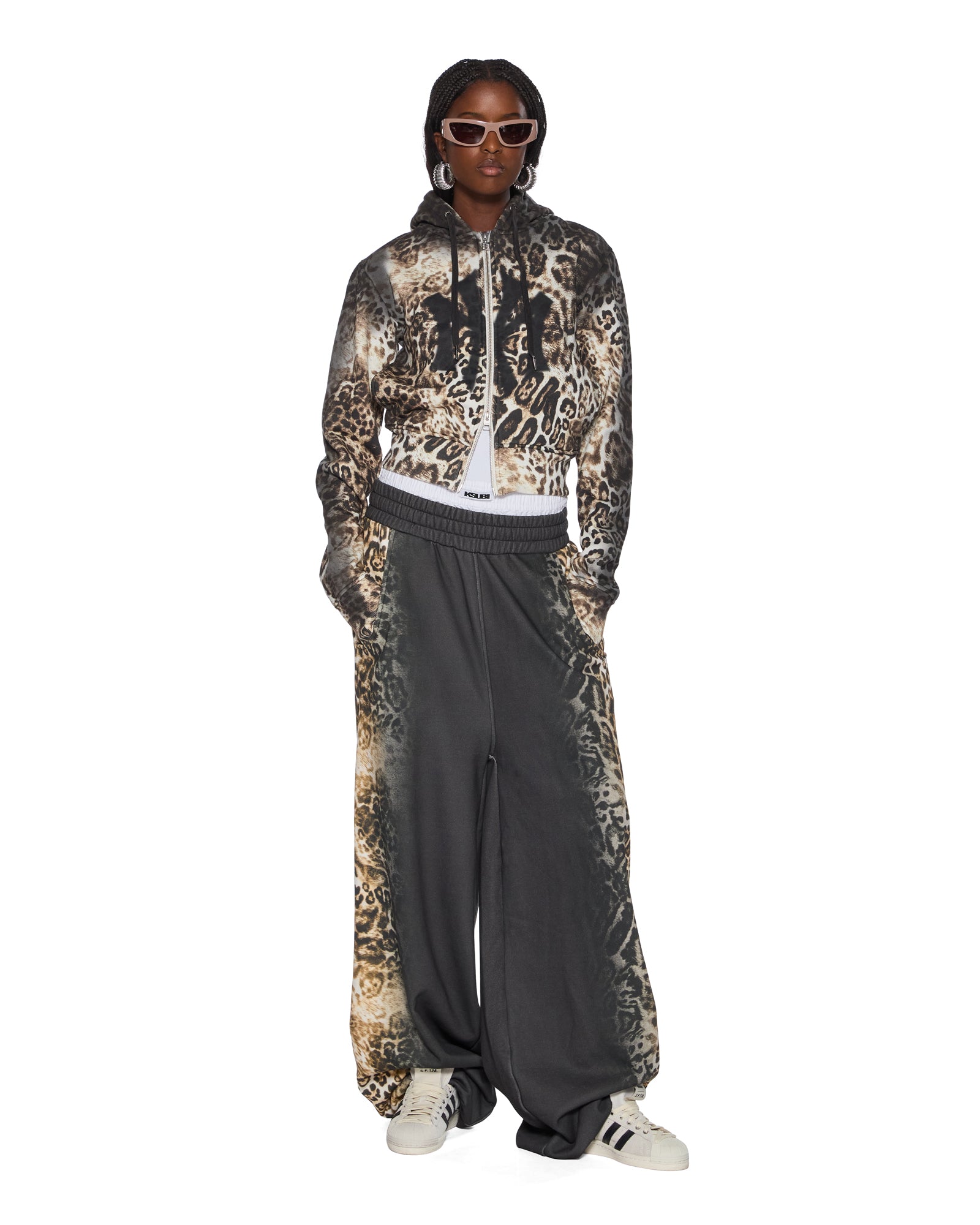 Womens Mowalola Trakpant Black Cheetah Pants - Image 3