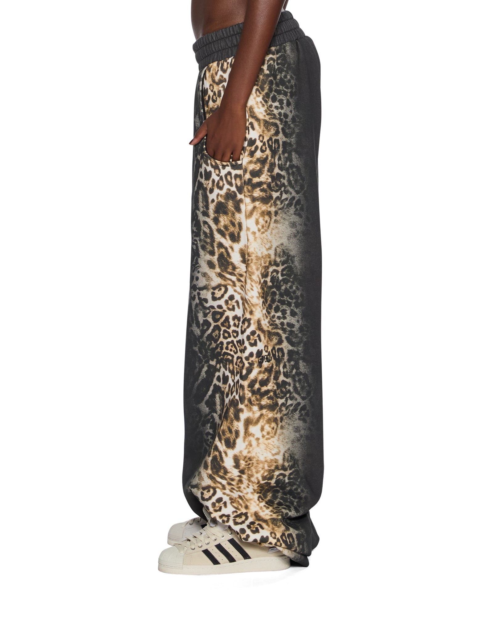 Womens Mowalola Trakpant Black Cheetah Pants - Image 4