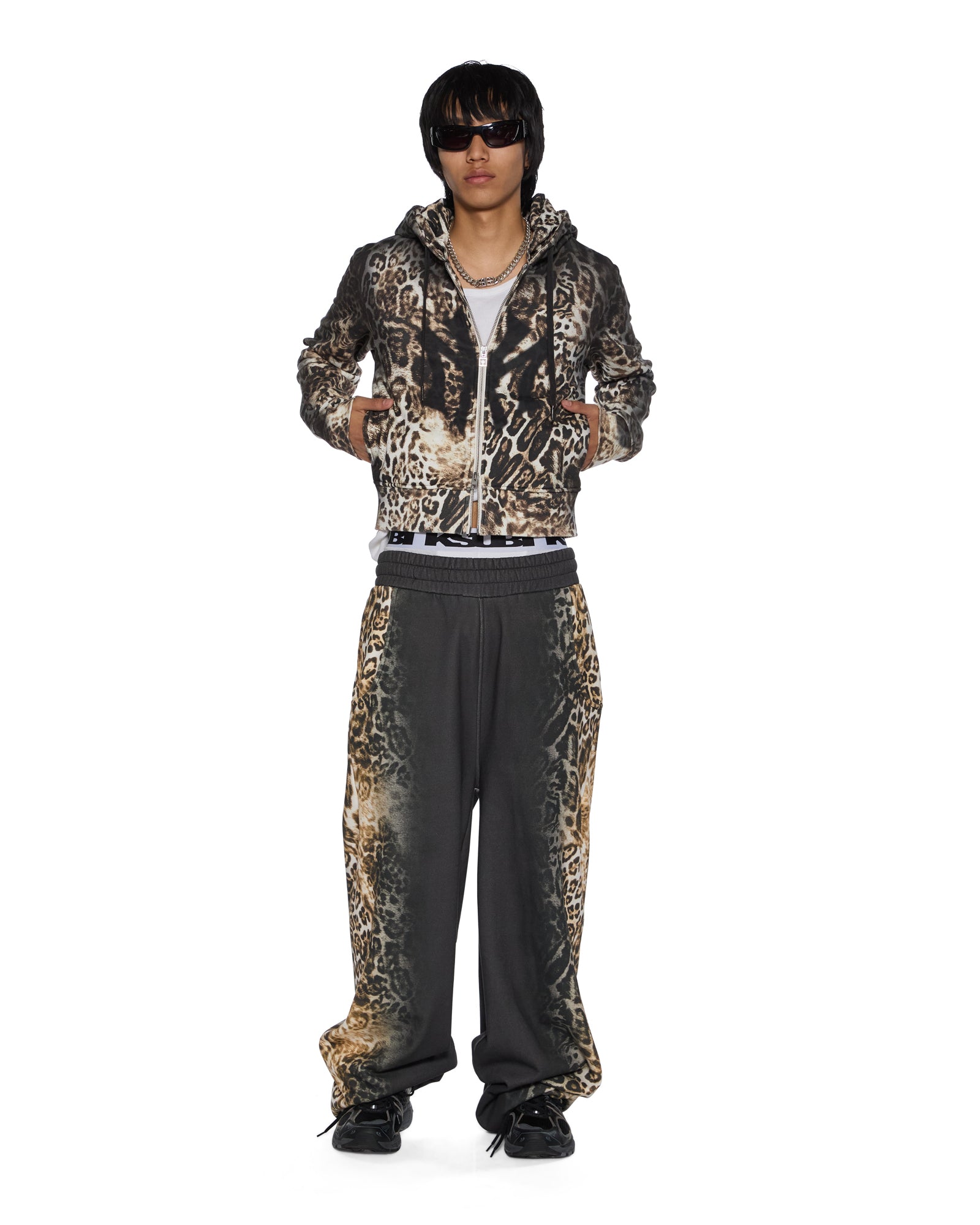 Womens Mowalola Trakpant Black Cheetah Pants - Image 6