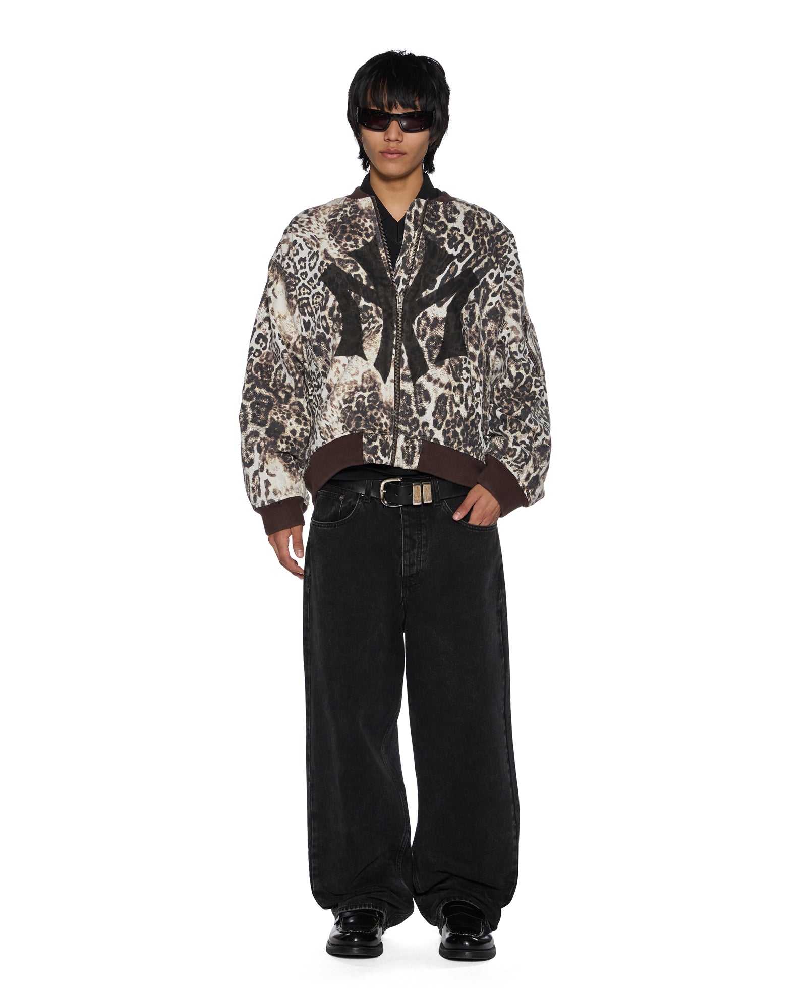 Womens Mowalola Bomber Cheetah Trashed Jackets - Image 3