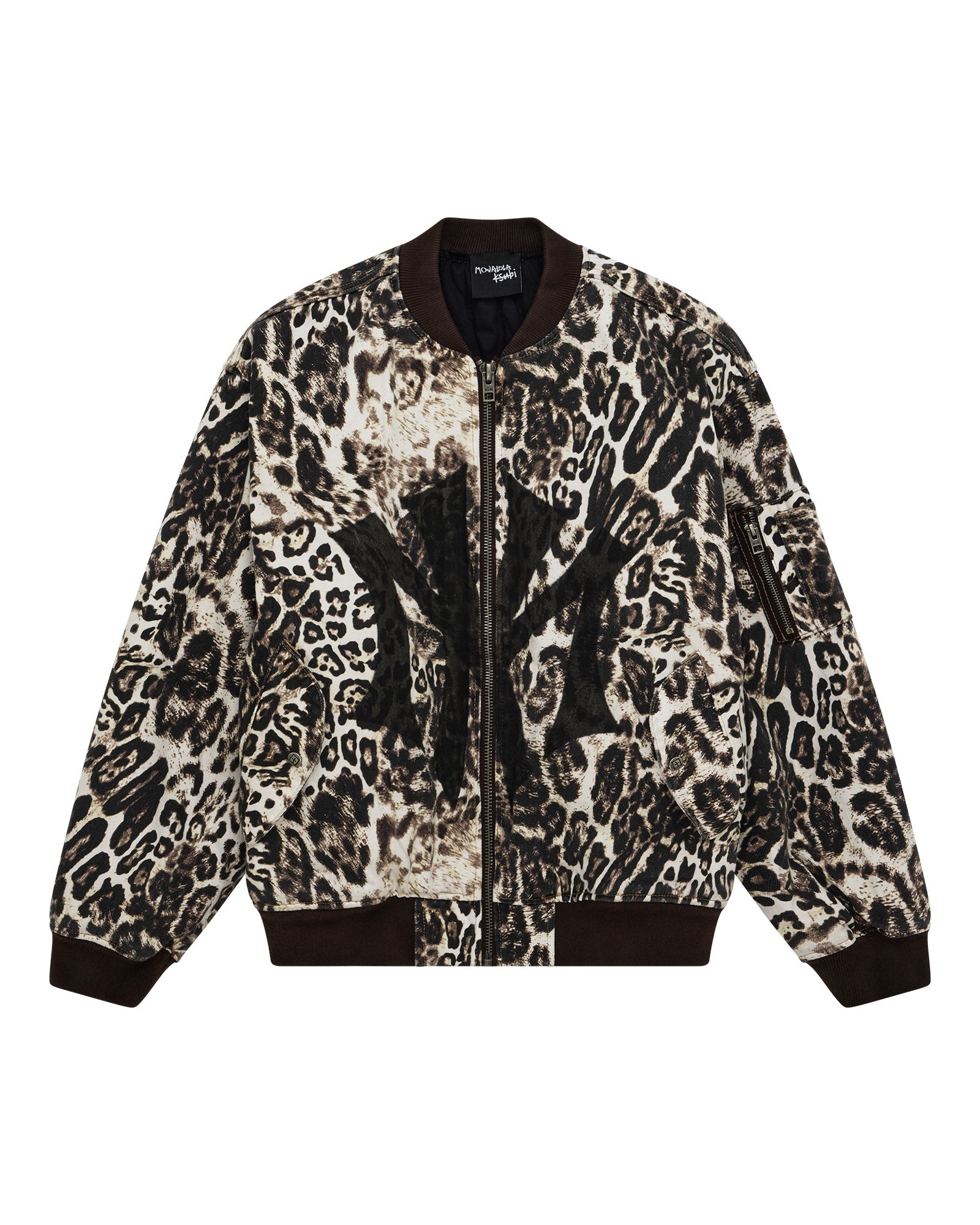 Womens Mowalola Bomber Cheetah Trashed Jackets - Image 8