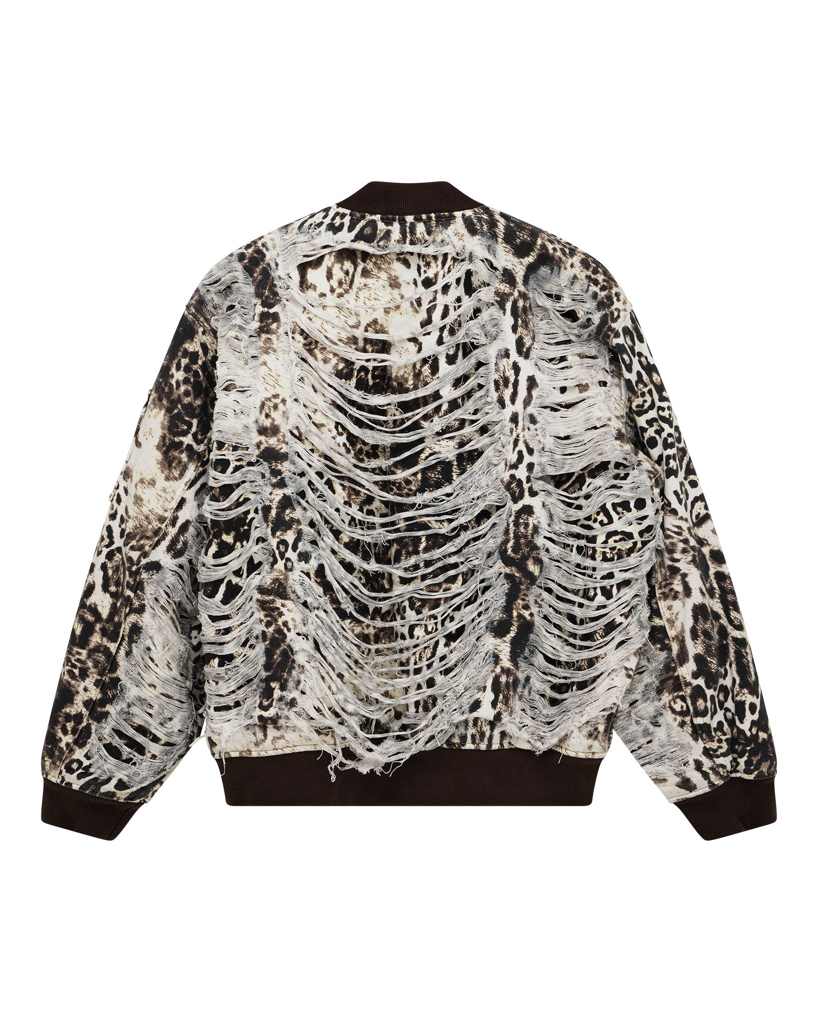 Womens Mowalola Bomber Cheetah Trashed Jackets - Image 9