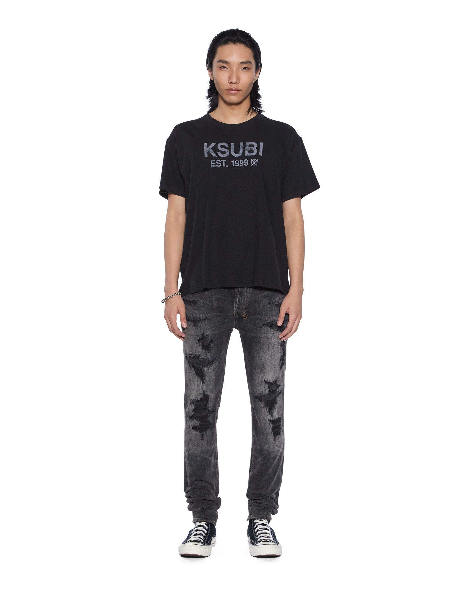 Mens Van Winkle Retorqued Repair Skinny Denim Jeans - Image 2
