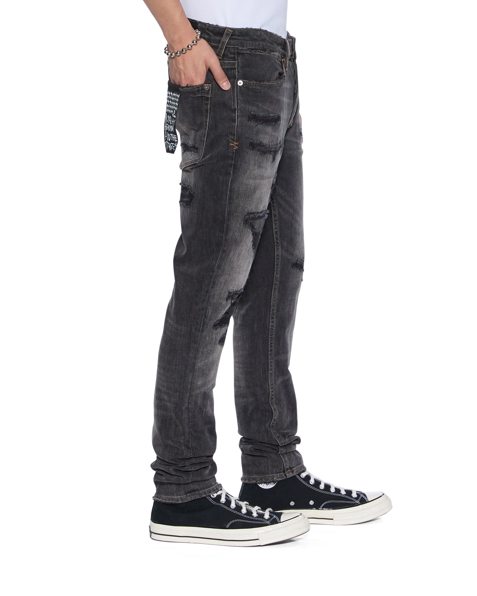 Mens Van Winkle Retorqued Repair Skinny Denim Jeans - Image 3