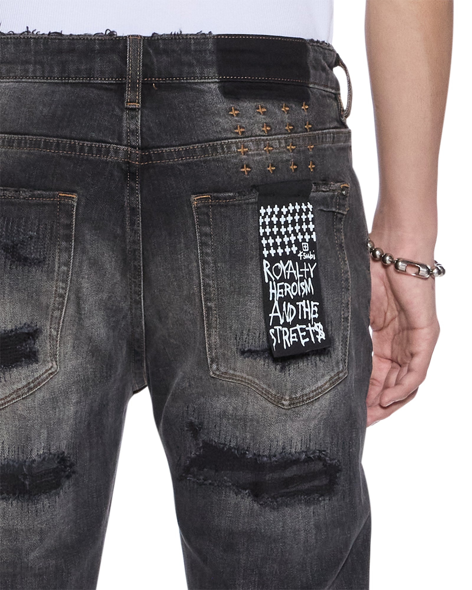 Mens Van Winkle Retorqued Repair Skinny Denim Jeans - Image 4