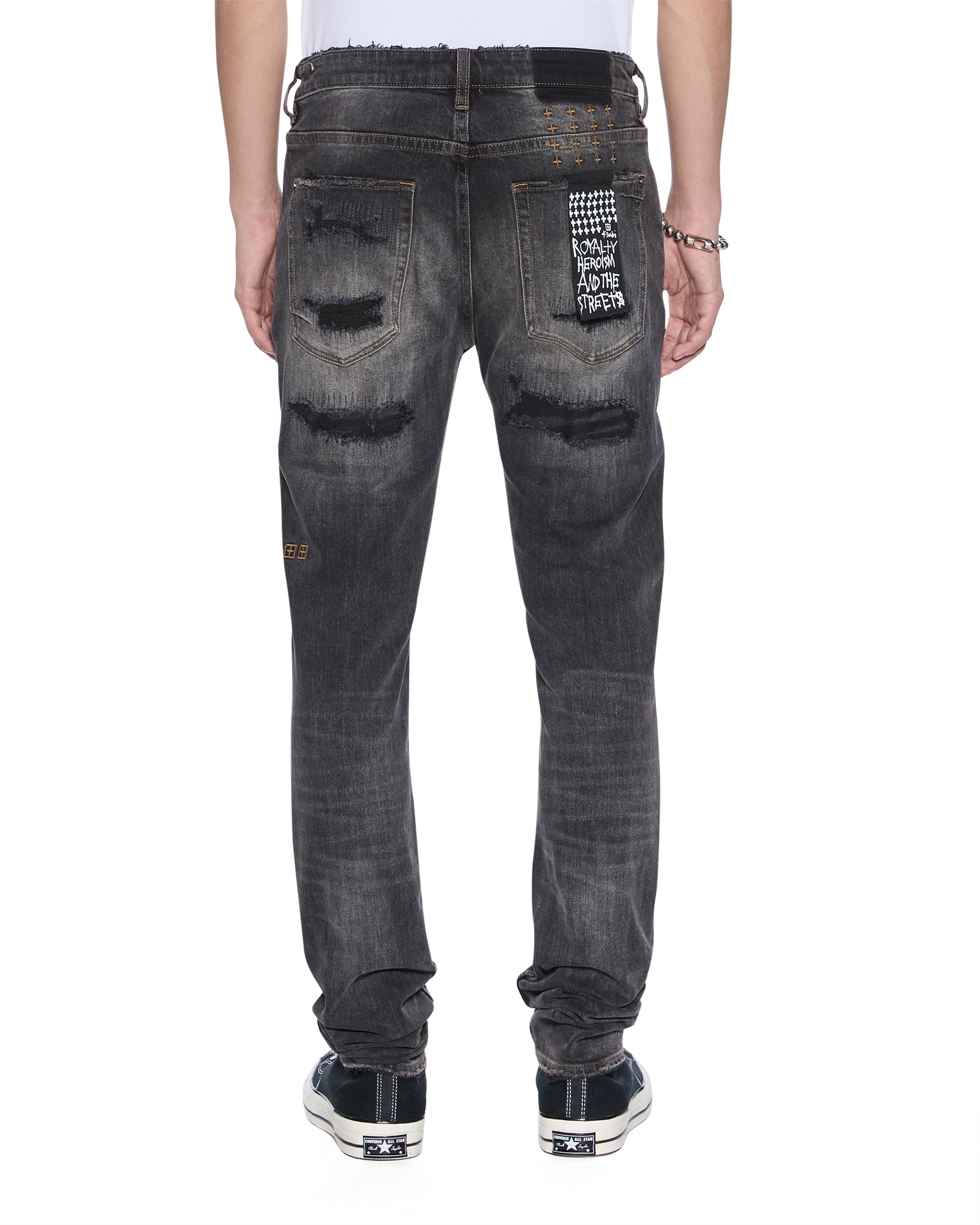 Mens Van Winkle Retorqued Repair Skinny Denim Jeans - Image 5