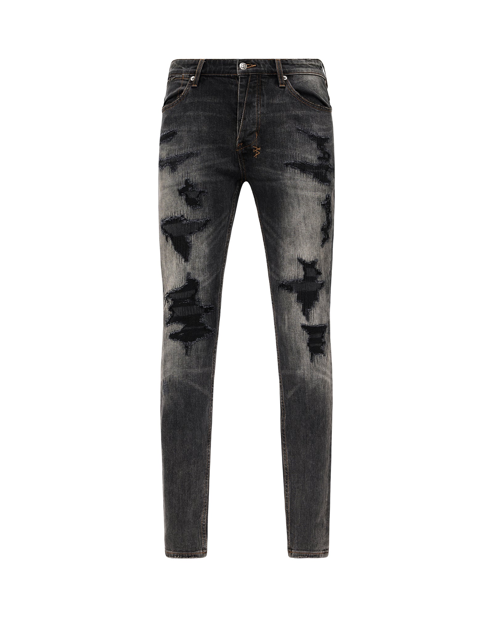 Mens Van Winkle Retorqued Repair Skinny Denim Jeans - Image 6