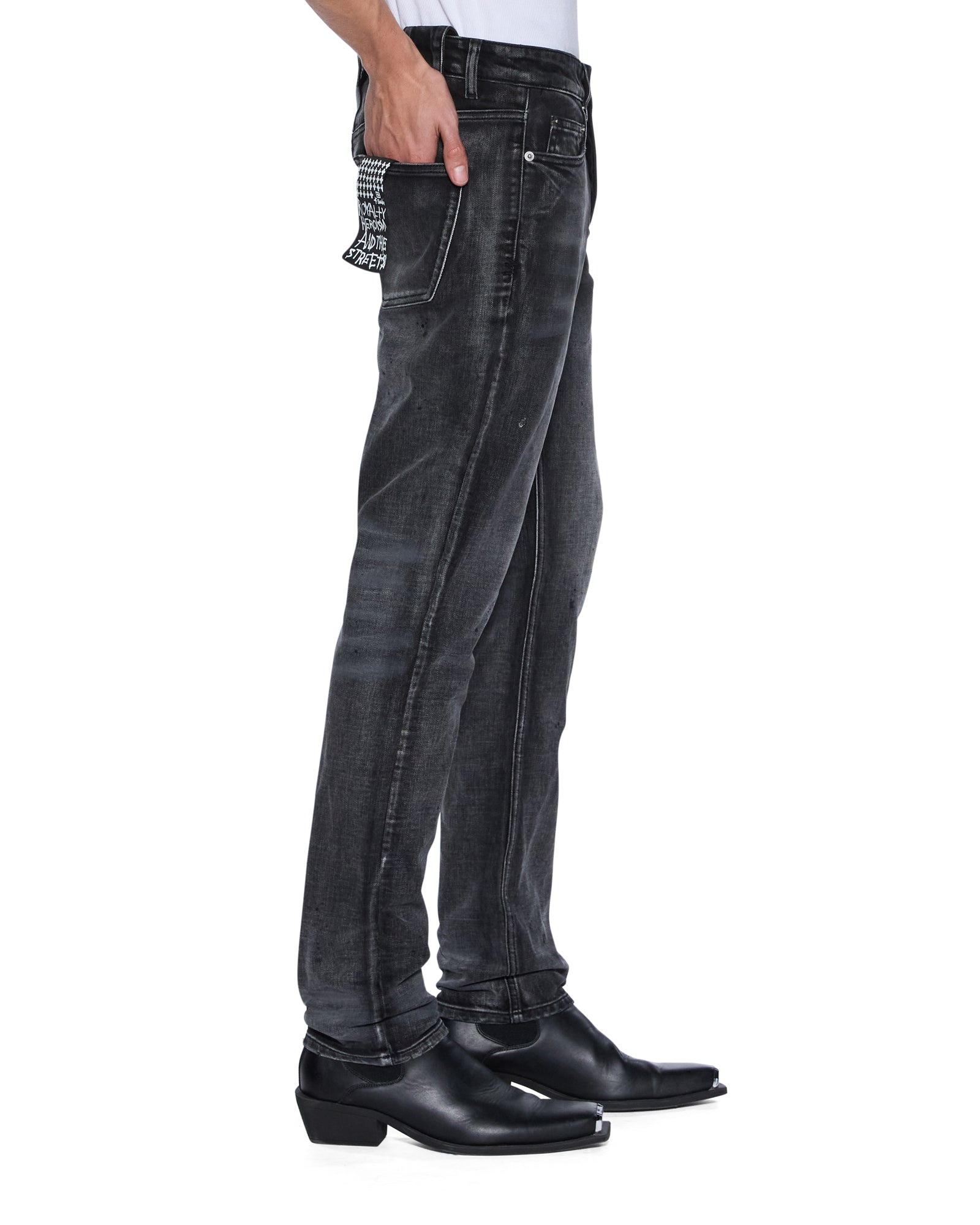 Mens Chitch Carbon Black Slim Denim Jeans - Image 2