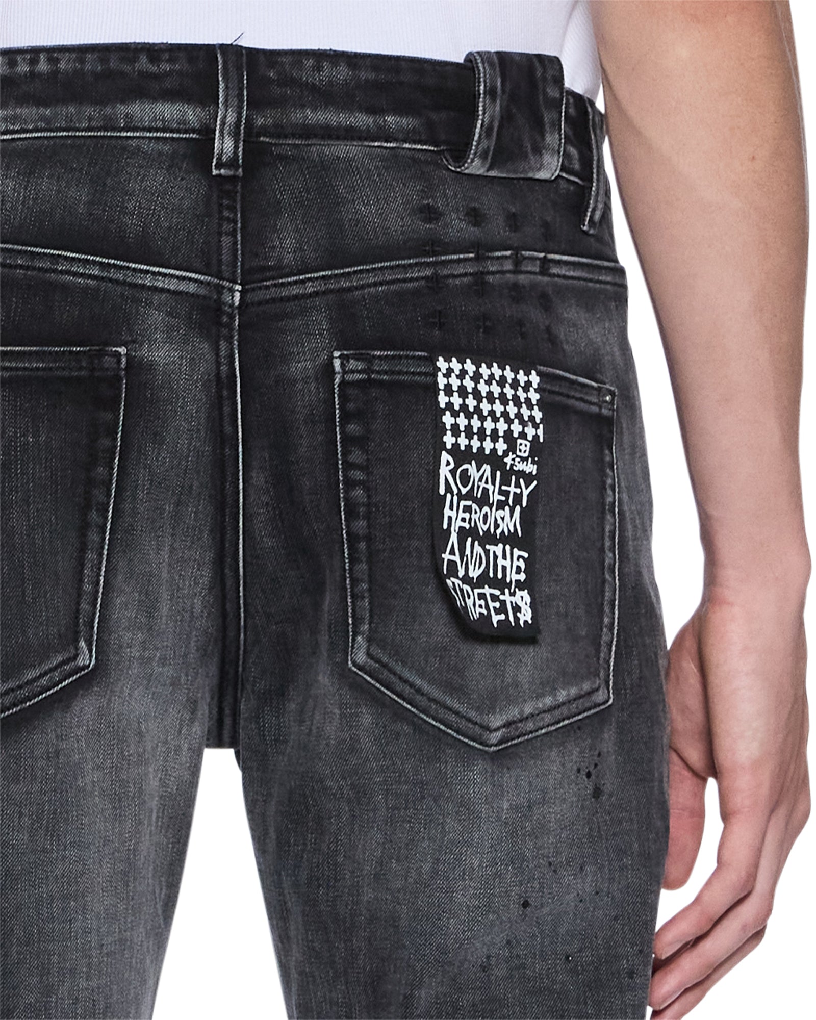 Mens Chitch Carbon Black Slim Denim Jeans - Image 3