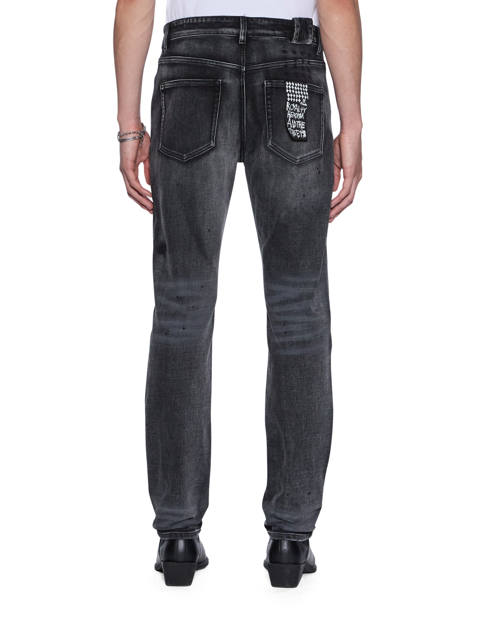 Mens Chitch Carbon Black Slim Denim Jeans - Image 4