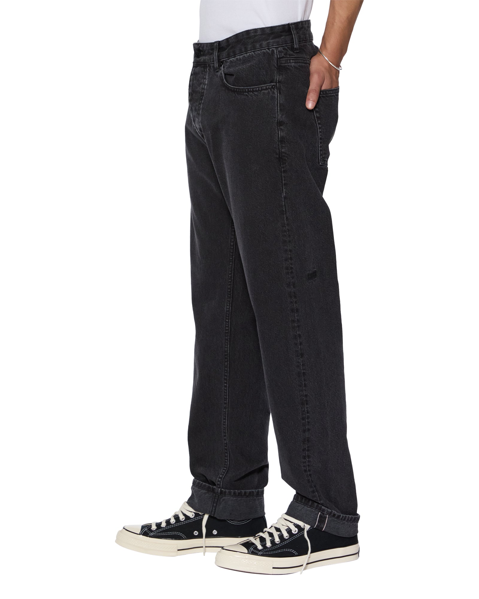 Hazlow Selvedge NY Black Straight Leg Jeans - Image 4