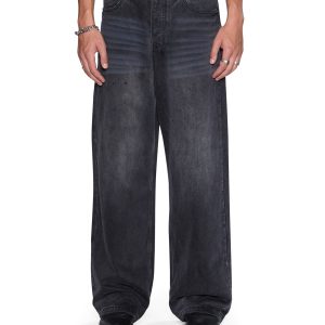 Mens Maxx Carbon Black Baggy Denim Jeans