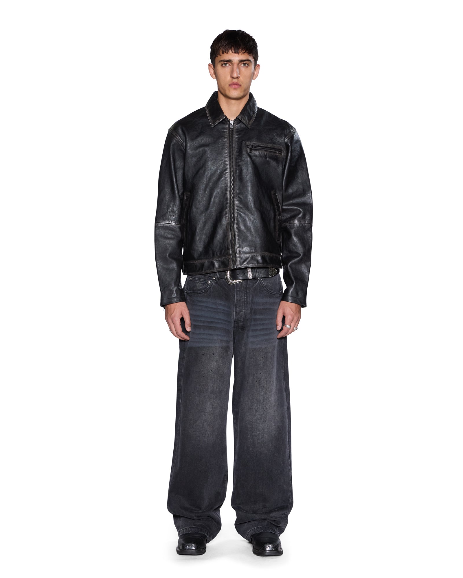 Mens Maxx Carbon Black Baggy Denim Jeans - Image 2