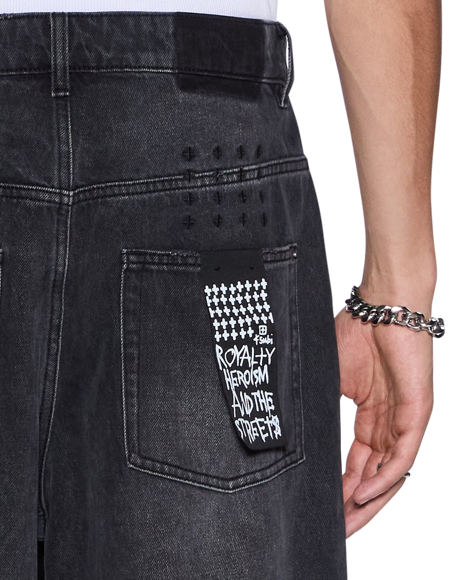 Mens Maxx Carbon Black Baggy Denim Jeans - Image 4