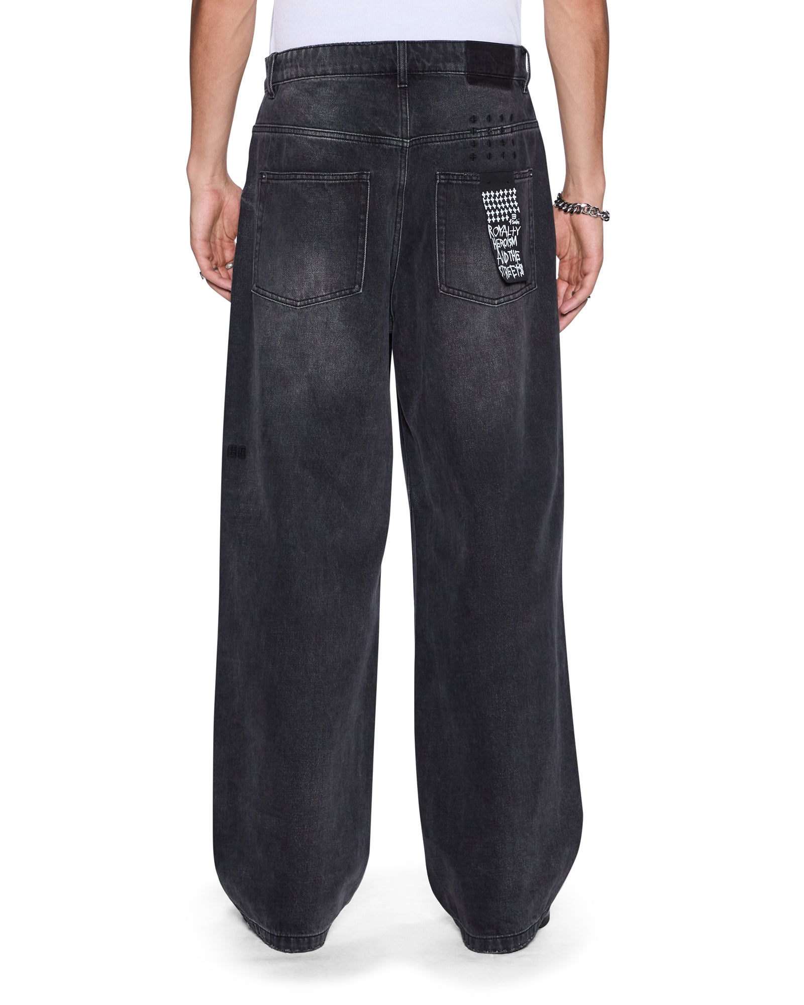 Mens Maxx Carbon Black Baggy Denim Jeans - Image 5