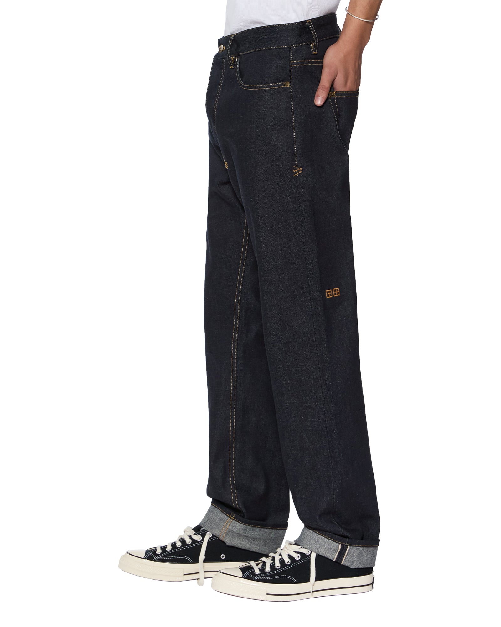 Hazlow Selvedge Raw Blue Straight Leg Jeans - Image 4