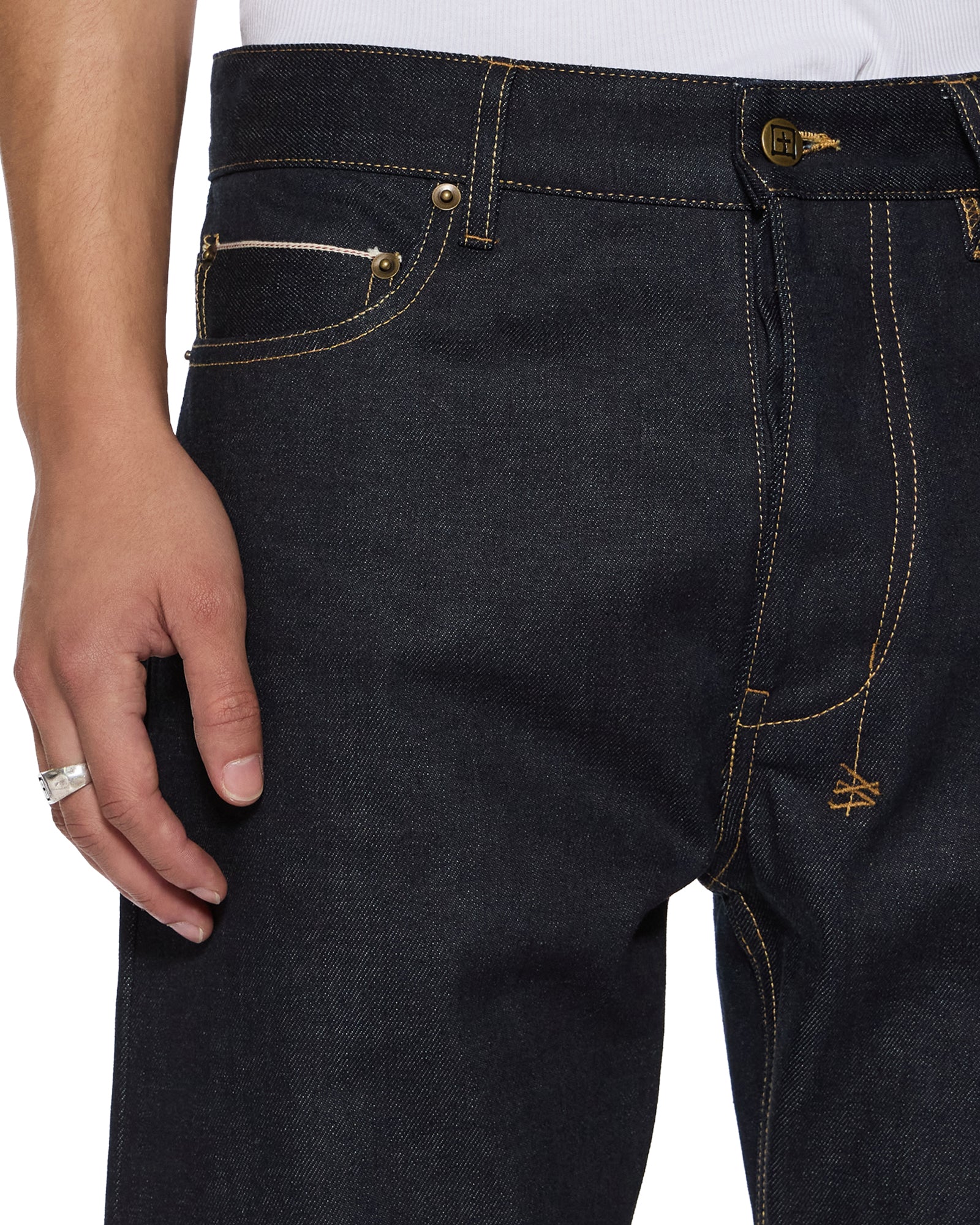 Hazlow Selvedge Raw Blue Straight Leg Jeans - Image 6