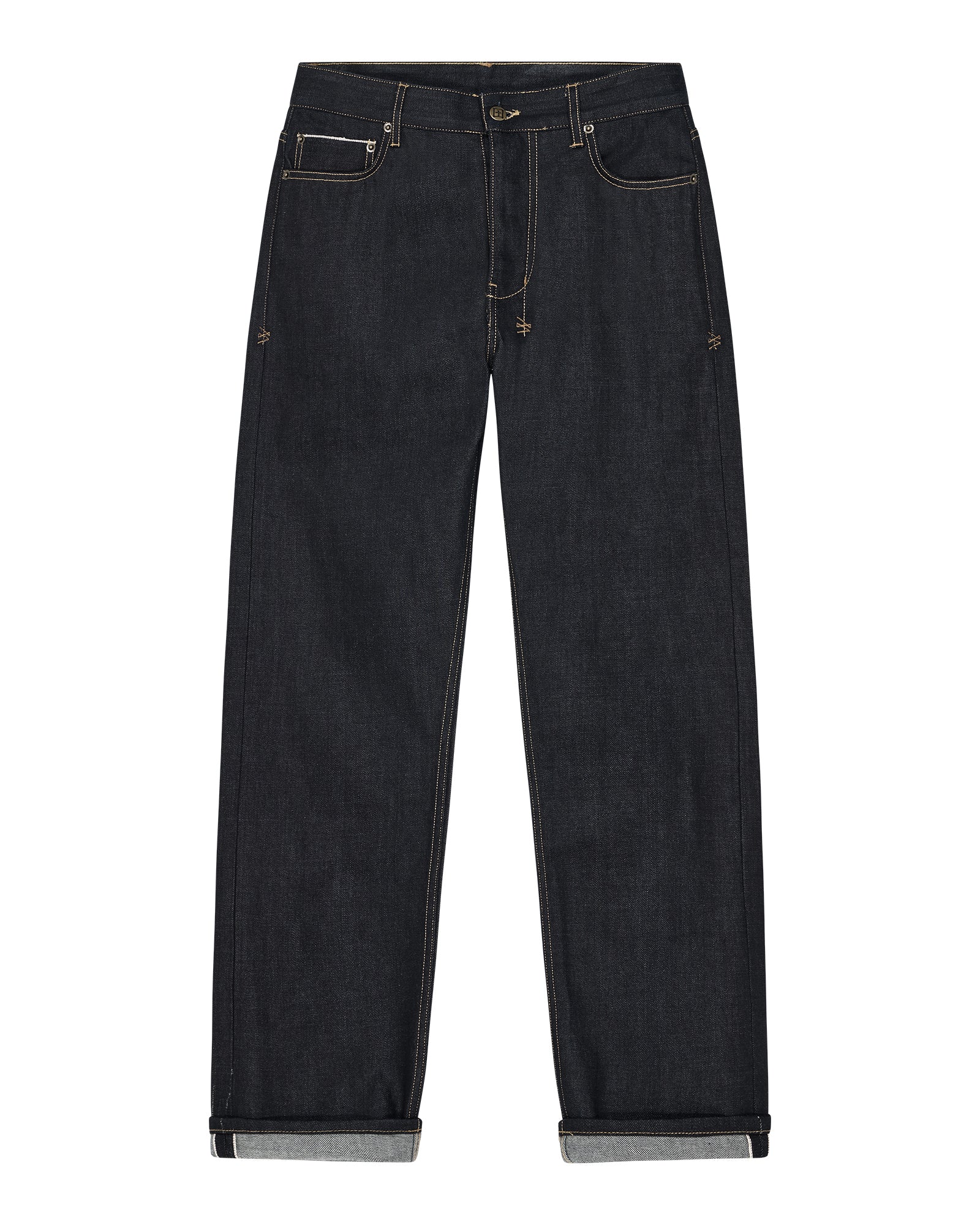 Hazlow Selvedge Raw Blue Straight Leg Jeans - Image 8