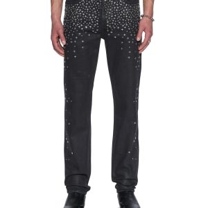 Mens Chitch Backstage Black Metalik Slim Denim Jeans