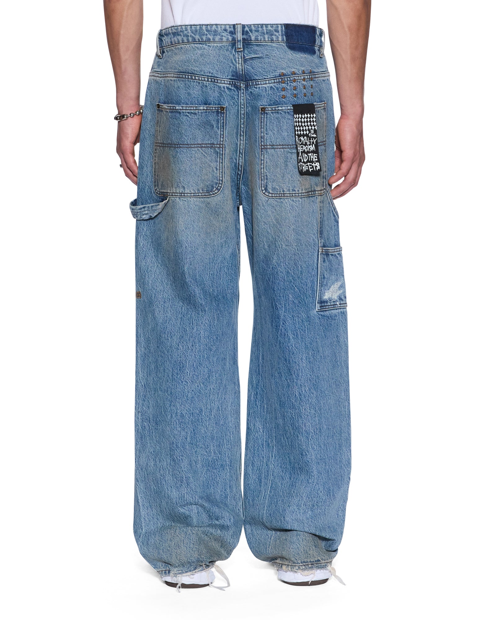 Mens Operator Pant 70'S Blue Relaxed Denim Jeans - Image 4